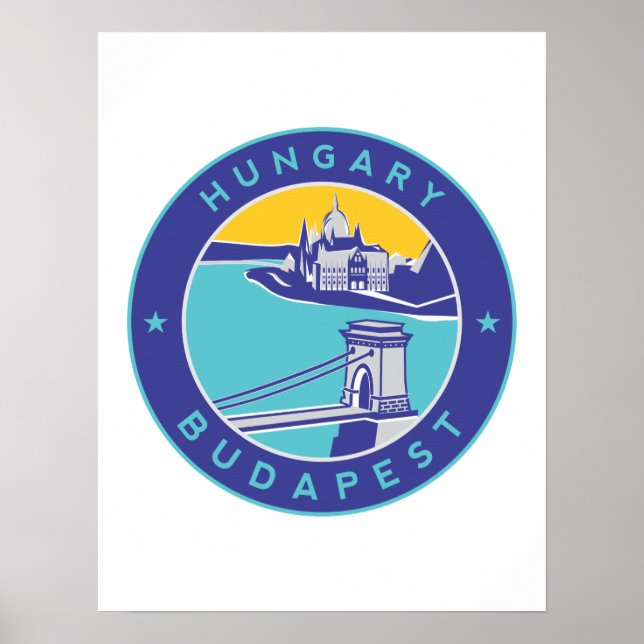 Budapest, Ungern, Magyar, Donau River Poster (Framsidan)
