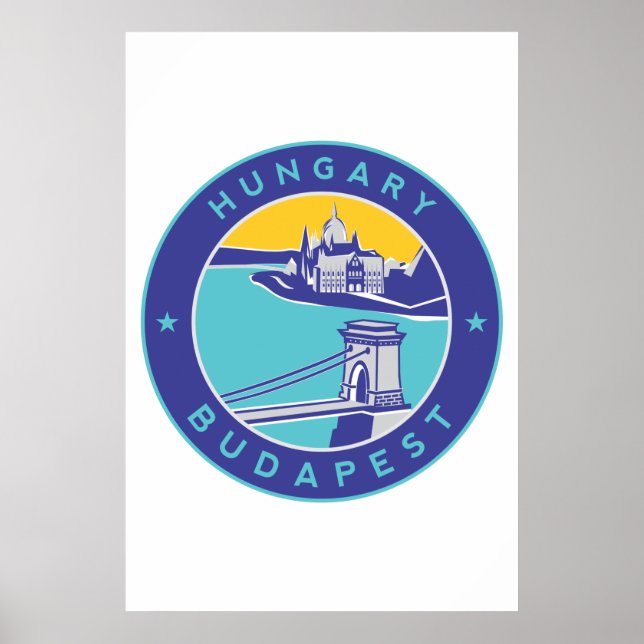Budapest, Ungern, Magyar, Donau River Poster (Framsidan)