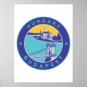 Budapest, Ungern, Magyar, Donau River Poster