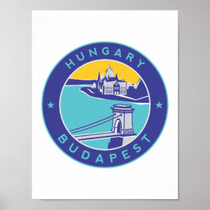 Budapest, Ungern, Magyar, Donau River Poster