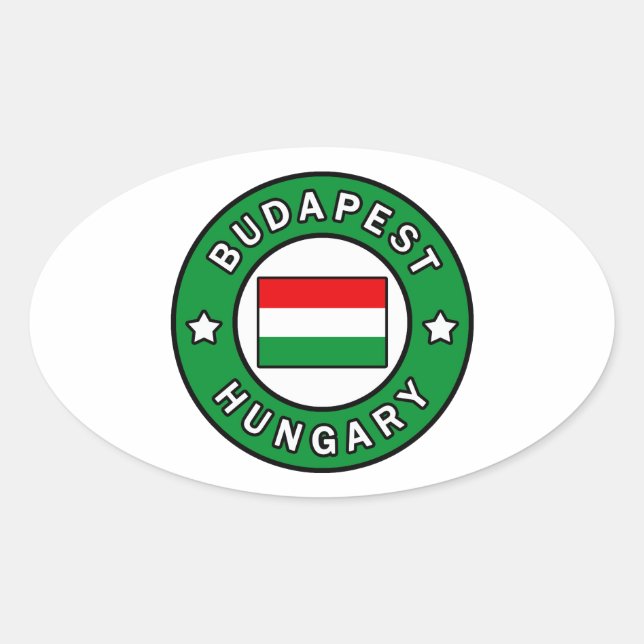 Budapest Ungern Ovalt Klistermärke (Framsida)