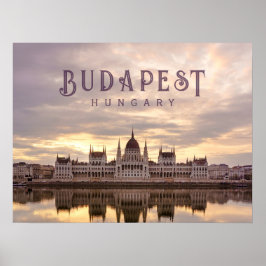 Budapest Ungern parlament landskap resa foto Poster