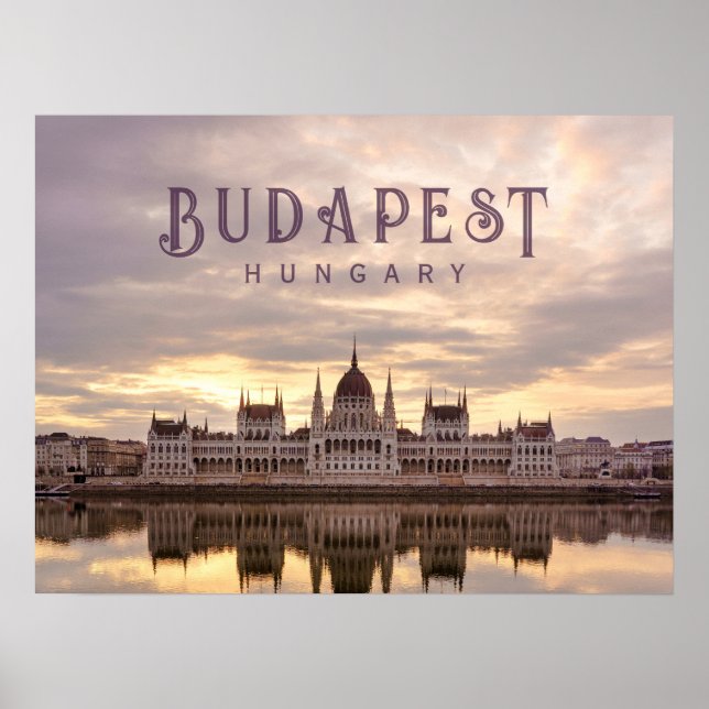 Budapest Ungern parlament landskap resa foto Poster (Framsidan)