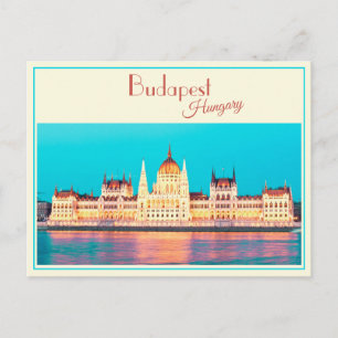 Budapest, Ungern Parlament Vintage vykort