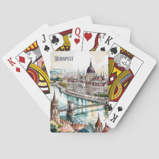 Budapest Ungern Parlamentet Donaufloden Siluett Casinokort