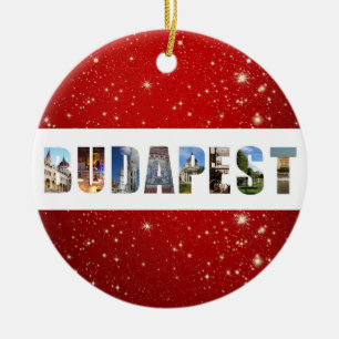 Budapest - Ungern - reseflygder Julgransprydnad Keramik
