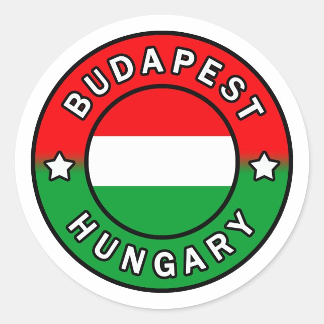 Budapest Ungern Runt Klistermärke (Framsida)