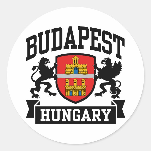 Budapest Ungern Runt Klistermärke (Framsida)