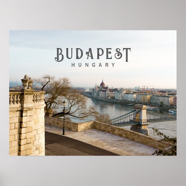Budapest Ungern stadslandskap, resefoto Poster (Framsidan)