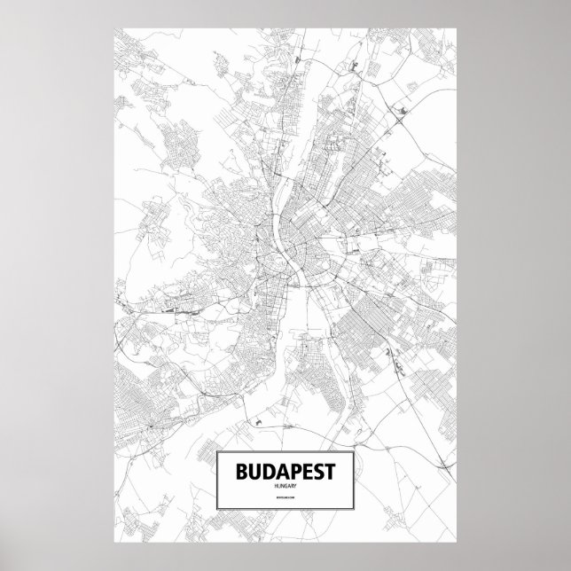 Budapest, Ungern (svart på vitt) Poster (Framsidan)