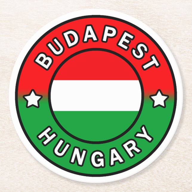 Budapest Ungern Underlägg Papper Rund (Framsidan)