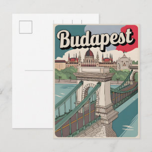 Budapest Ungern vintage Elizabethbron presenter Vykort