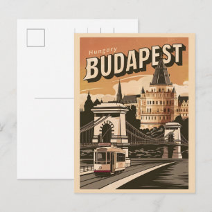 Budapest Ungern vintage Elizabethbron Vykort