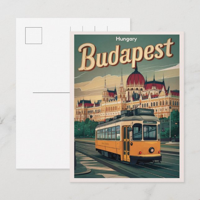 Budapest Ungern vintage Francis Joseph-bron Vykort (Fram/baksida)