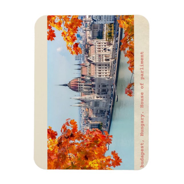 budapest ungern vintage parlamentshuset magnet (Vertikal)