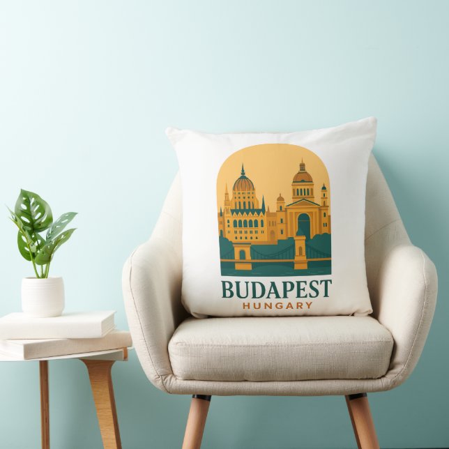 Budapest Ungern Vintage Resa Kastkudde  Kudde (Stol)