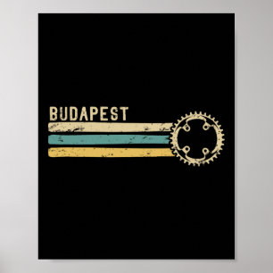 Budapest Ungern Vintage Retro 70-tal 80-tal Cyklin Poster