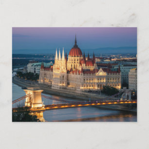 Budapest Ungerns parlament Bygger i natt Vykort