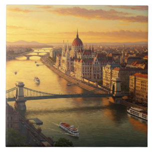 Budapest Ungerns parlament Byggnad Travel Kakelplatta