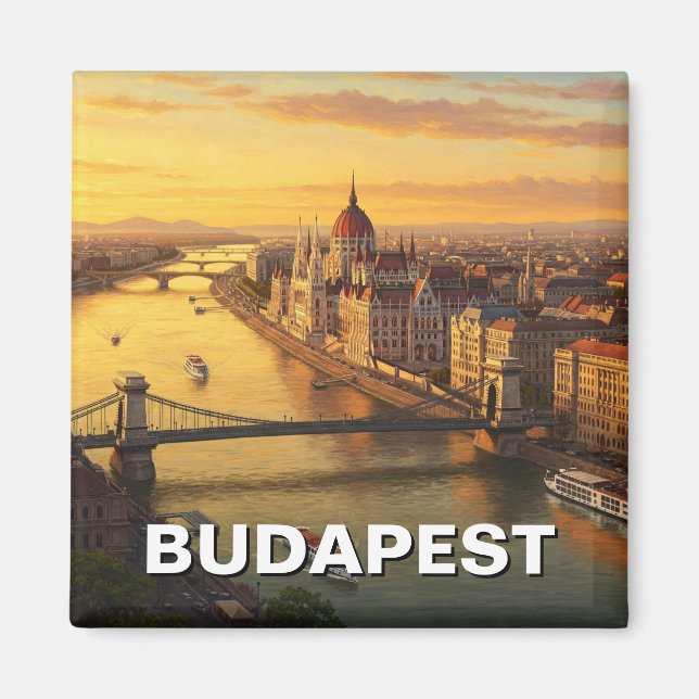 Budapest Ungerns parlament Byggnad Travel Magnet (Framsidan)