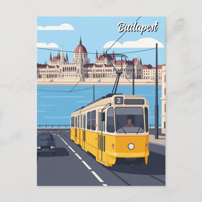 Budapest Ungerns parlament Byggnad Travel Vykort (Framsida)