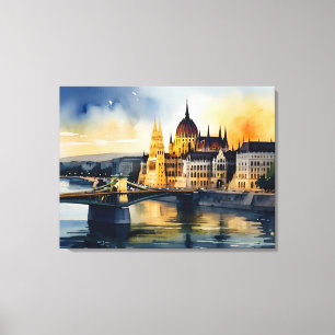 Budapest vattenfärgsart canvastryck