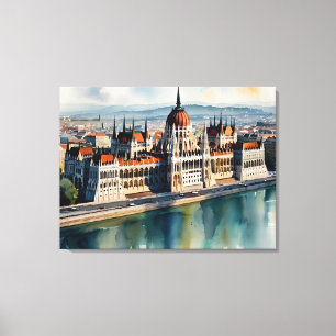 Budapest vattenfärgsart canvastryck