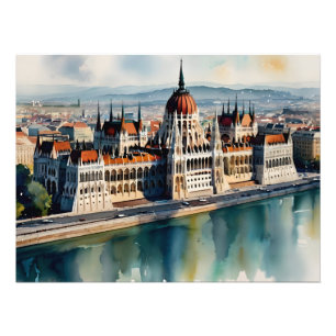 Budapest vattenfärgsart fototryck