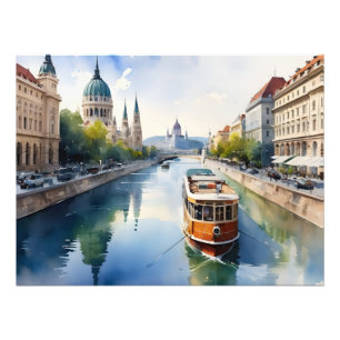 Budapest vattenfärgsart fototryck