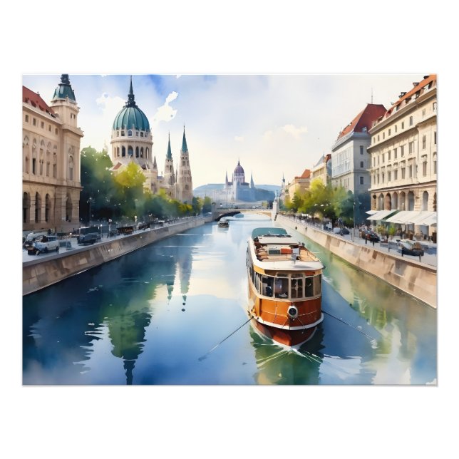 Budapest vattenfärgsart fototryck (Framsidan)