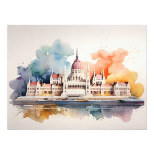 Budapest vattenfärgsart fototryck