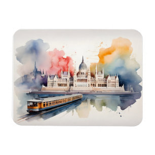 Budapest vattenfärgsart magnet