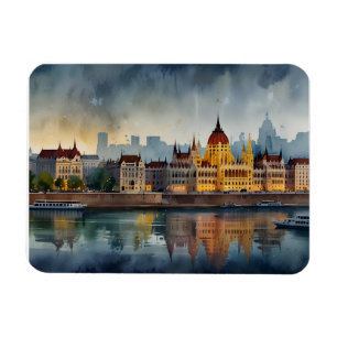 Budapest vattenfärgsart magnet