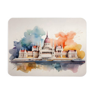 Budapest vattenfärgsart magnet
