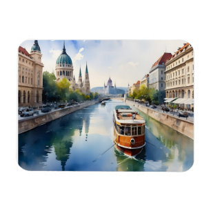 Budapest vattenfärgsart magnet