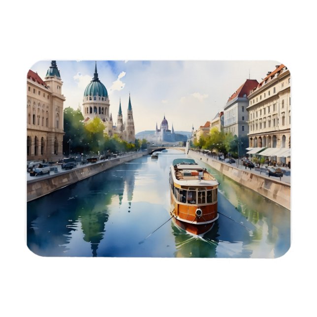 Budapest vattenfärgsart magnet (Horisontell)