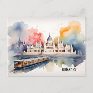 Budapest vattenfärgsart vykort