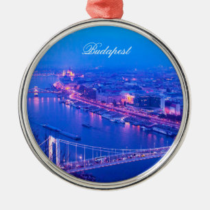 Budapest vid natt julgransprydnad metall