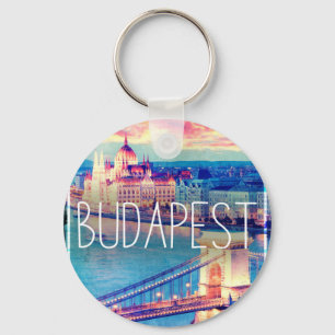 Budapest, vintage affisch nyckelring