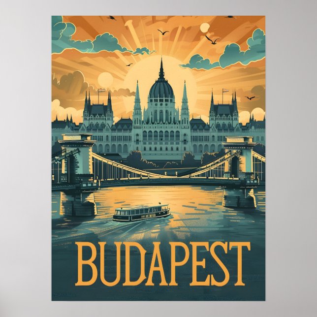 Budapest Vintage Art Poster (Framsidan)