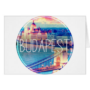 Budapest-vintage, cirkel hälsningskort
