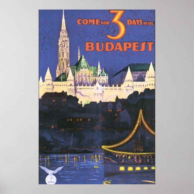 Budapest Vintage resor Poster (Framsidan)