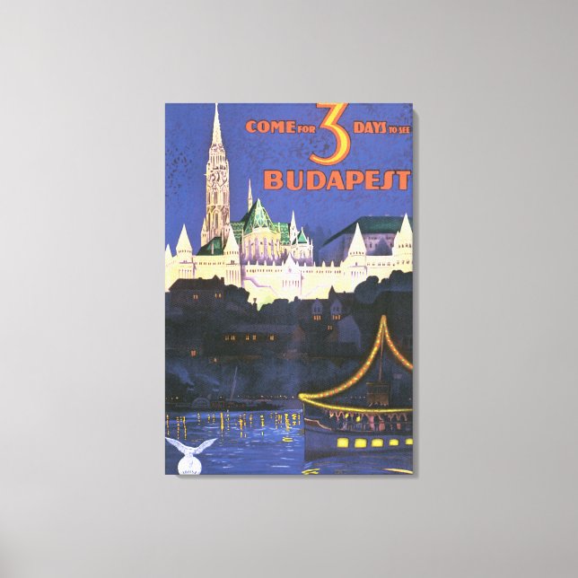 Budapest Vintage resor Poster Canvastryck (Framsida)