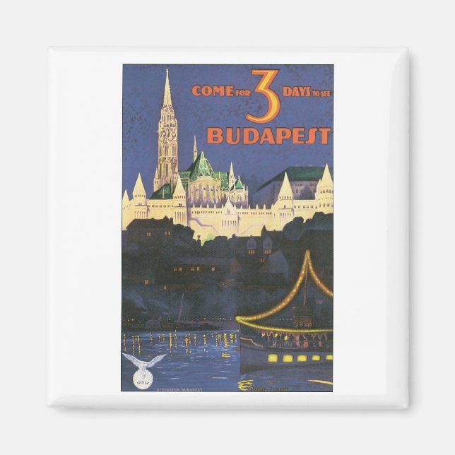 Budapest Vintage resor Poster Magnet (Framsidan)
