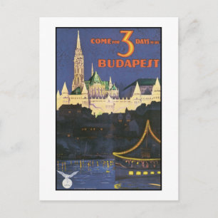 Budapest Vintage resor Poster Vykort