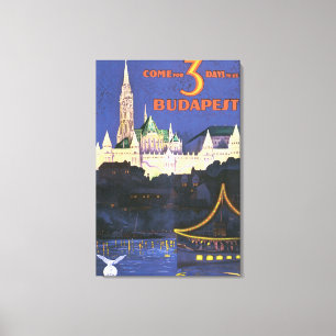 Budapest vintage resoraffisch canvastryck
