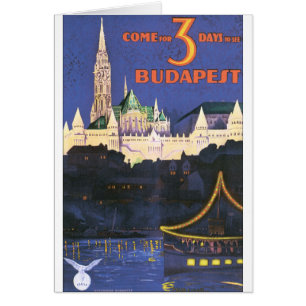 Budapest vintage resoraffisch hälsningskort