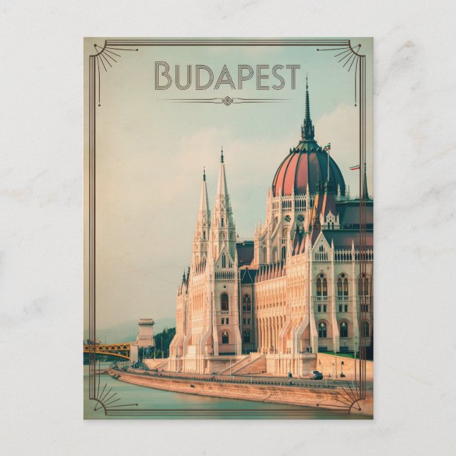 Budapest vintage vykort (Framsida)