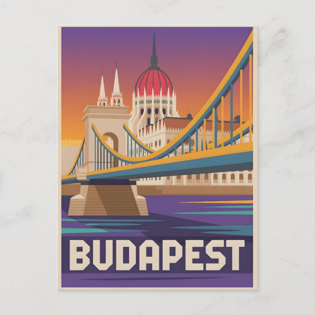 Budapest vintage vykort (Framsida)