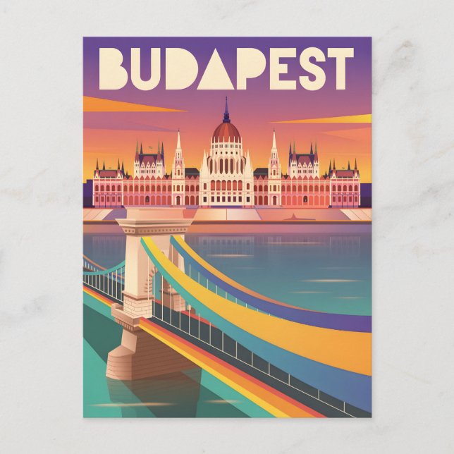 Budapest vintage vykort (Framsida)